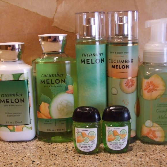 Bath and Body Cucumber Melon 2 Body Sprays , 1 Body Lotion , 1 Shower gel , Soap